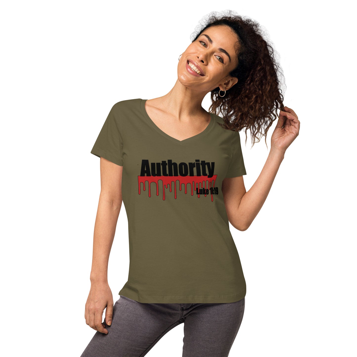 Authority Women’s fitted v-neck t-shirt