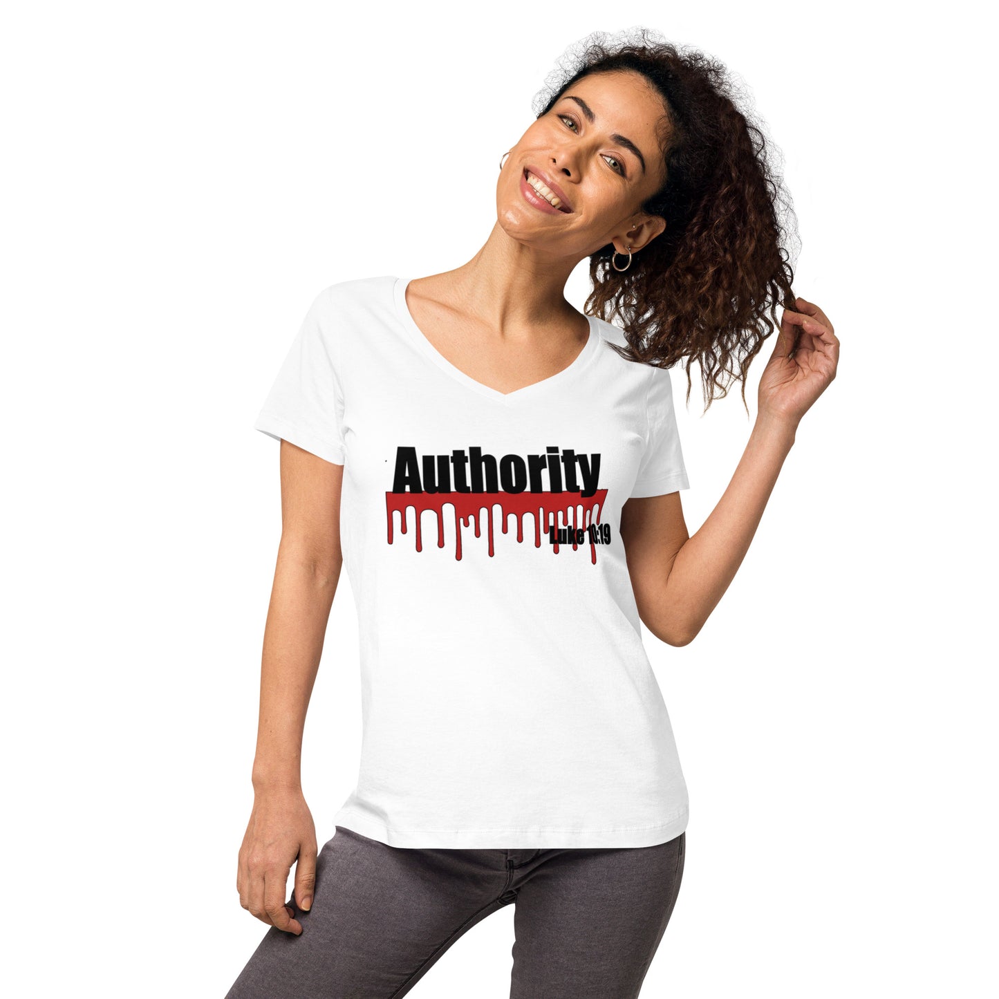 Authority Women’s fitted v-neck t-shirt